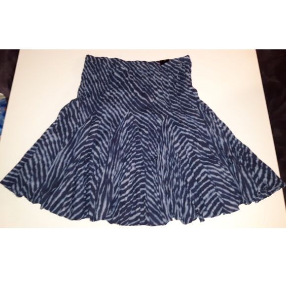 Avenue Blue striped skirt Boho 30/32 5x Plus - Picture 1 of 6